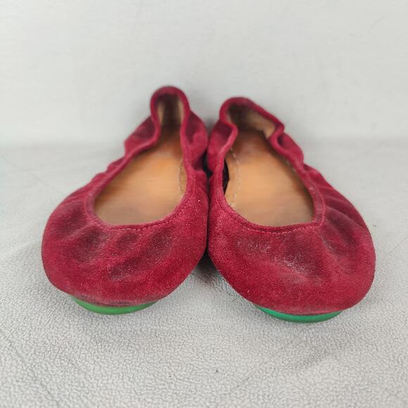 Tieks Flats‎ Womens 8 Rouge Dark Red Suede Leather Ballet Slip On Shoes - Picture 2 of 8